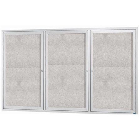 AARCO Aarco Products DCC4872-3RIBK 3-Door Outdoor Enclosed Bulletin Board - Clear Satin Anodized ODCC4872-3R